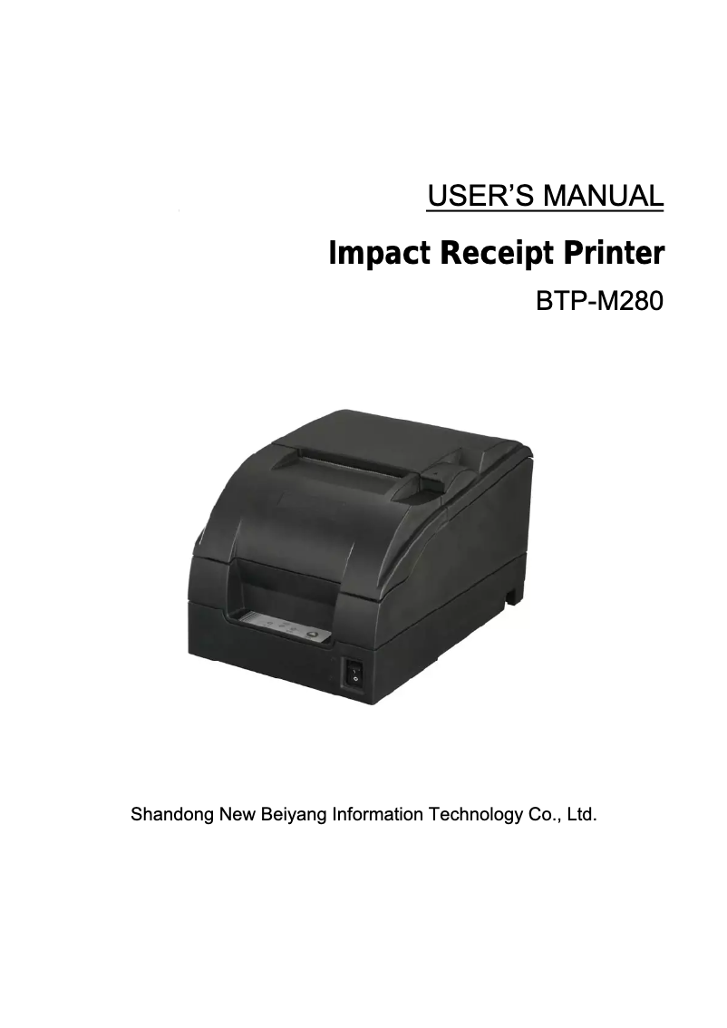 First page image of the manual for BTP-M280B