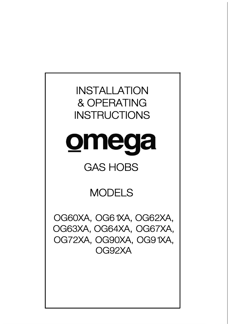 Page 1 of the manual User Manual Omega OG64XA