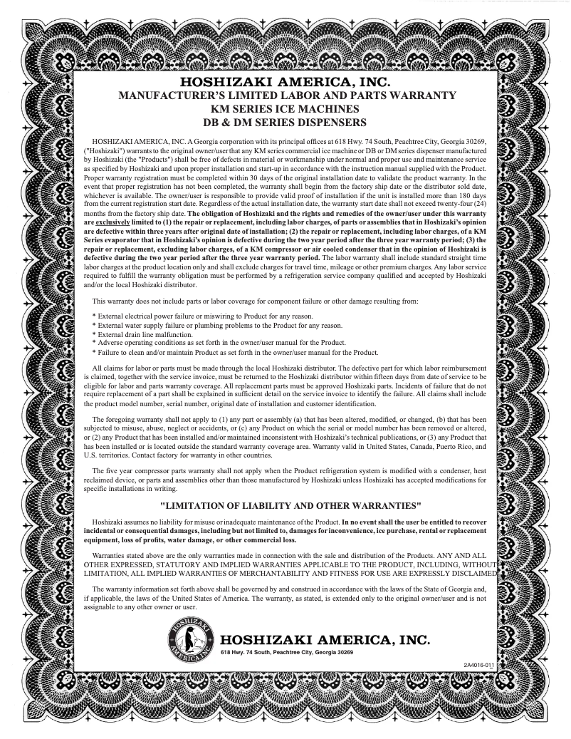 First page image of the manual for KML-500MAJ