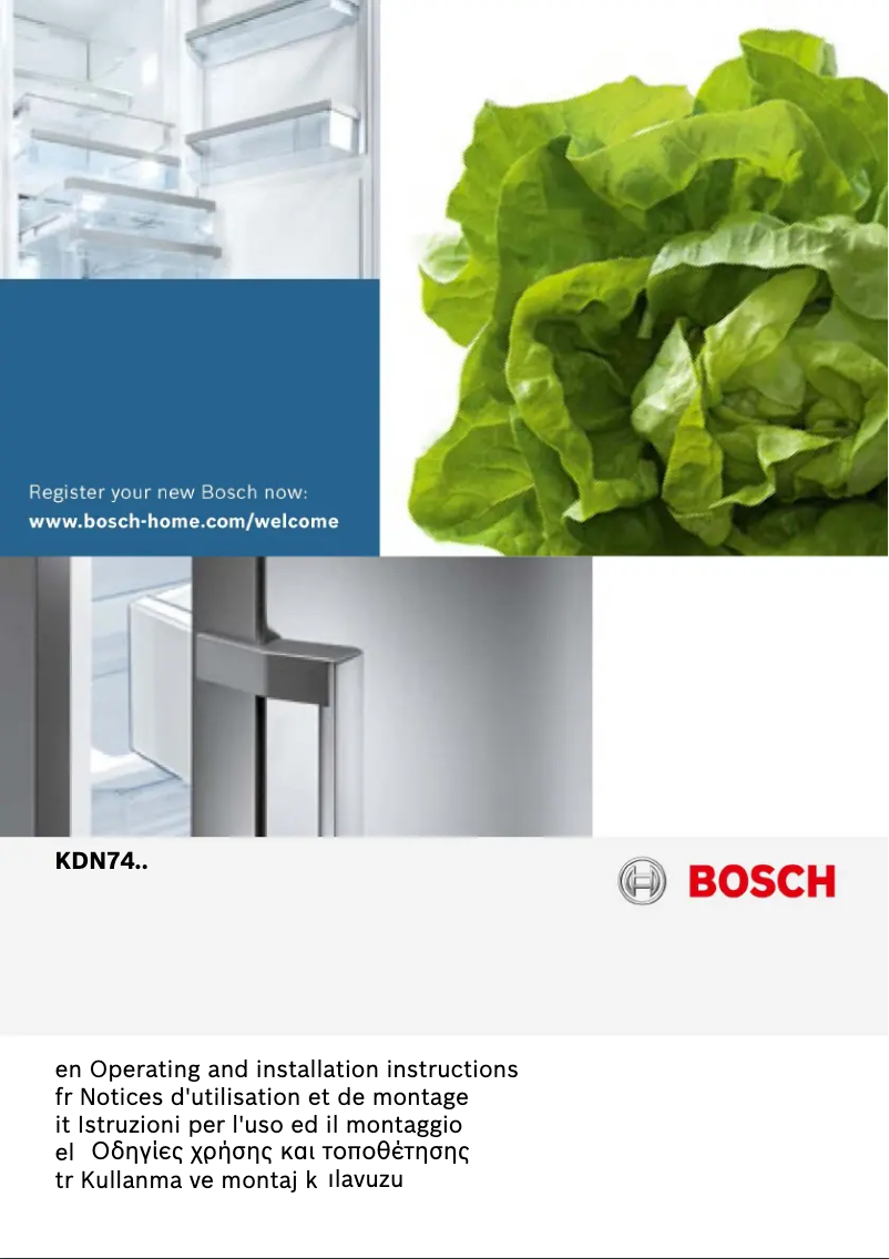 Page 1 of the manual User Manual Bosch KDN74AW20N