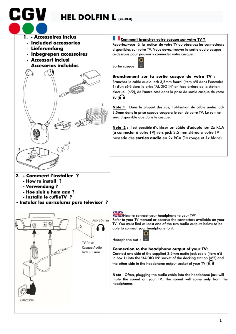 First page image of the manual for Hel Dolfin L