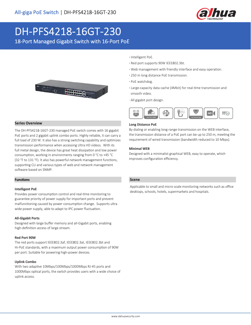 First page image of the manual for PFS4218-16GT-230