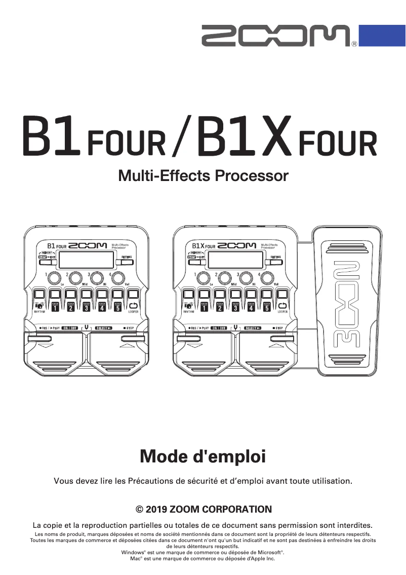 First page image of the manual for B1 FOUR