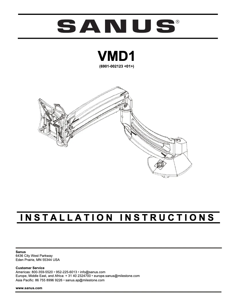 First page image of the manual for VMD1
