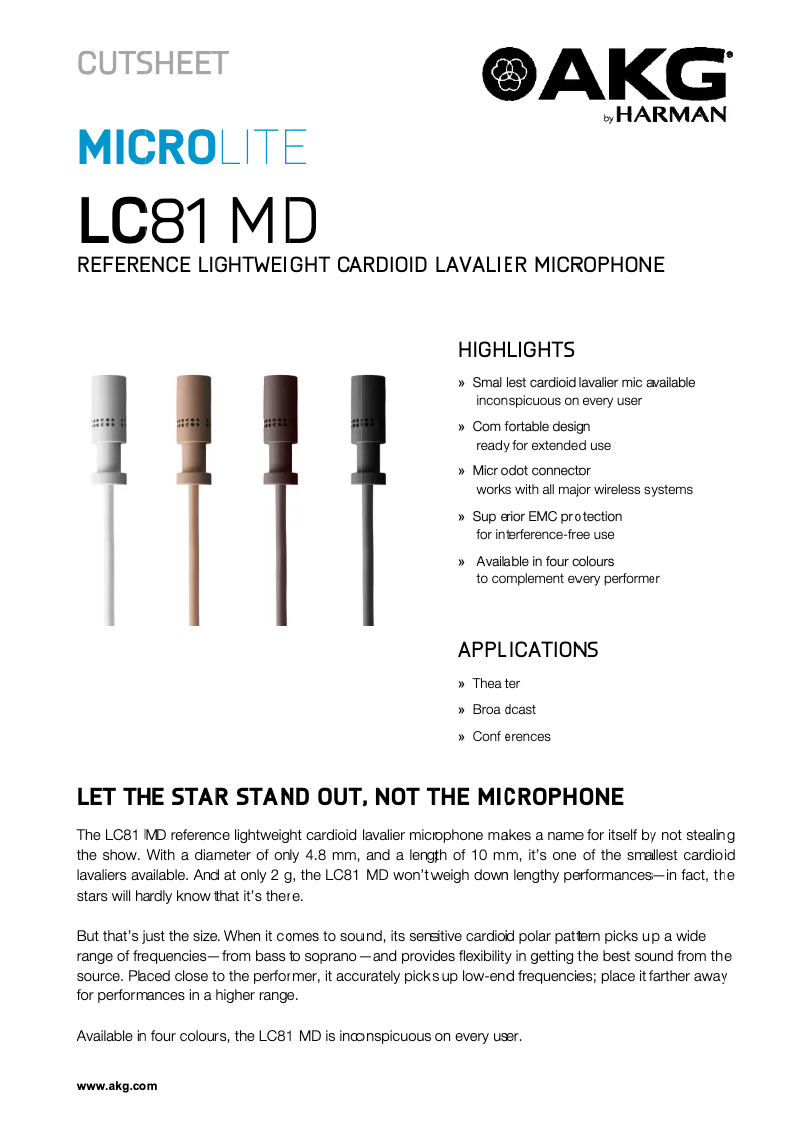 First page image of the manual for LC81 MD
