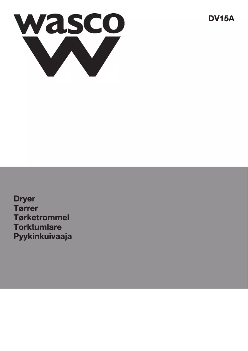 Page 1 of the manual User Manual Wasco DV15A