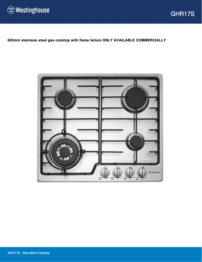 First page image of the manual for GHR17S