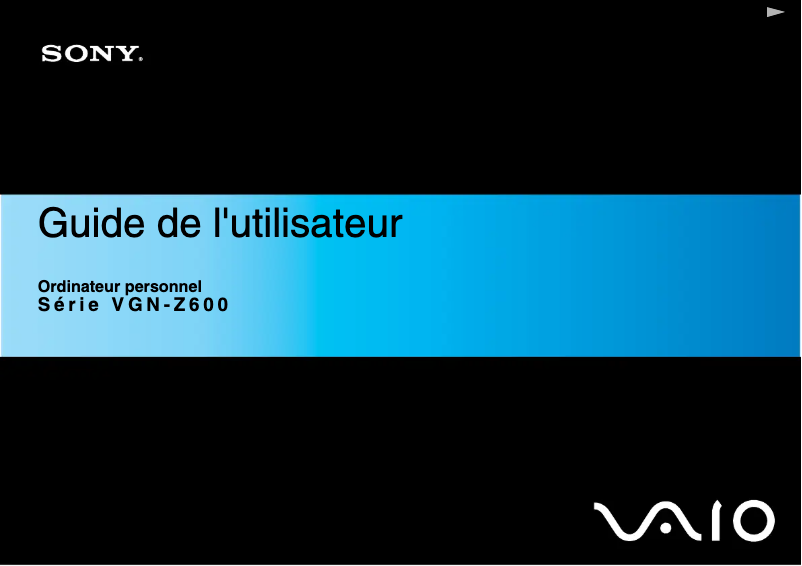 Page 1 of the manual User Manual Sony Vaio VGN-Z620D