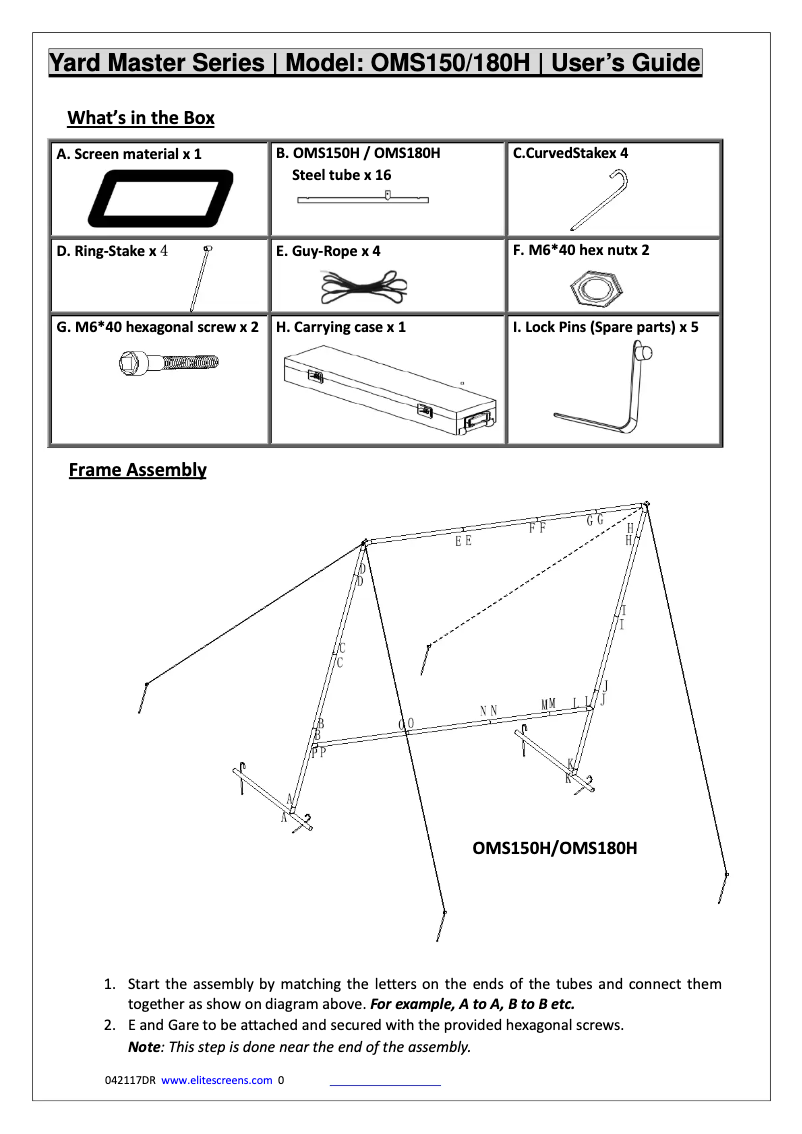 Image de la première page du manuel de l'appareil Yard Master 150" OMS150H