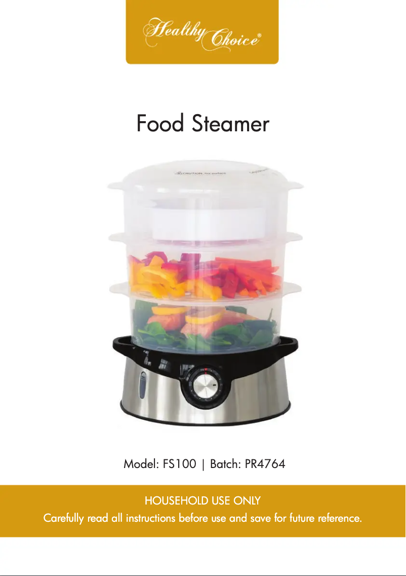 Page 1 of the manual User Manual Healthy Choice FS100