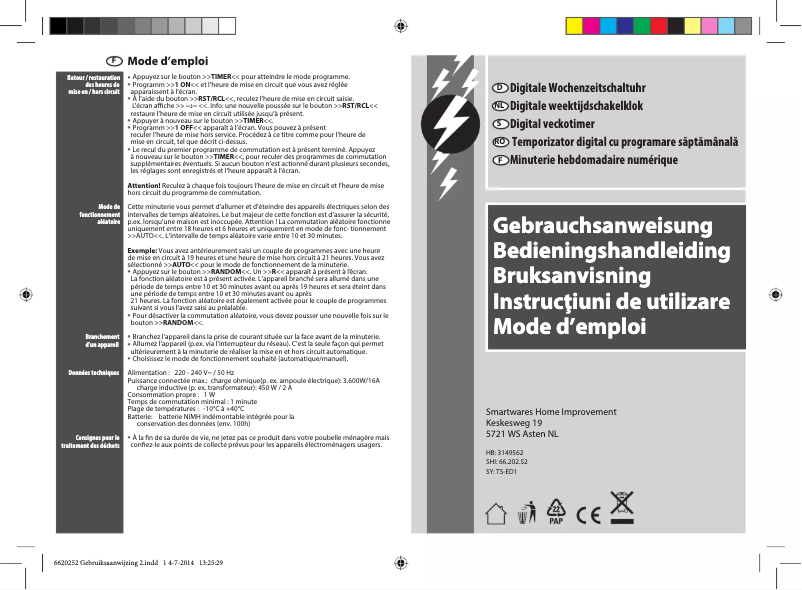 First page image of the manual for TS-ED1