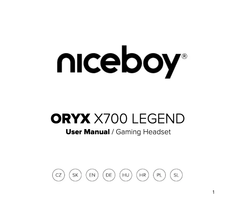Page 1 of the manual User Manual Niceboy ORYX X700 Legend