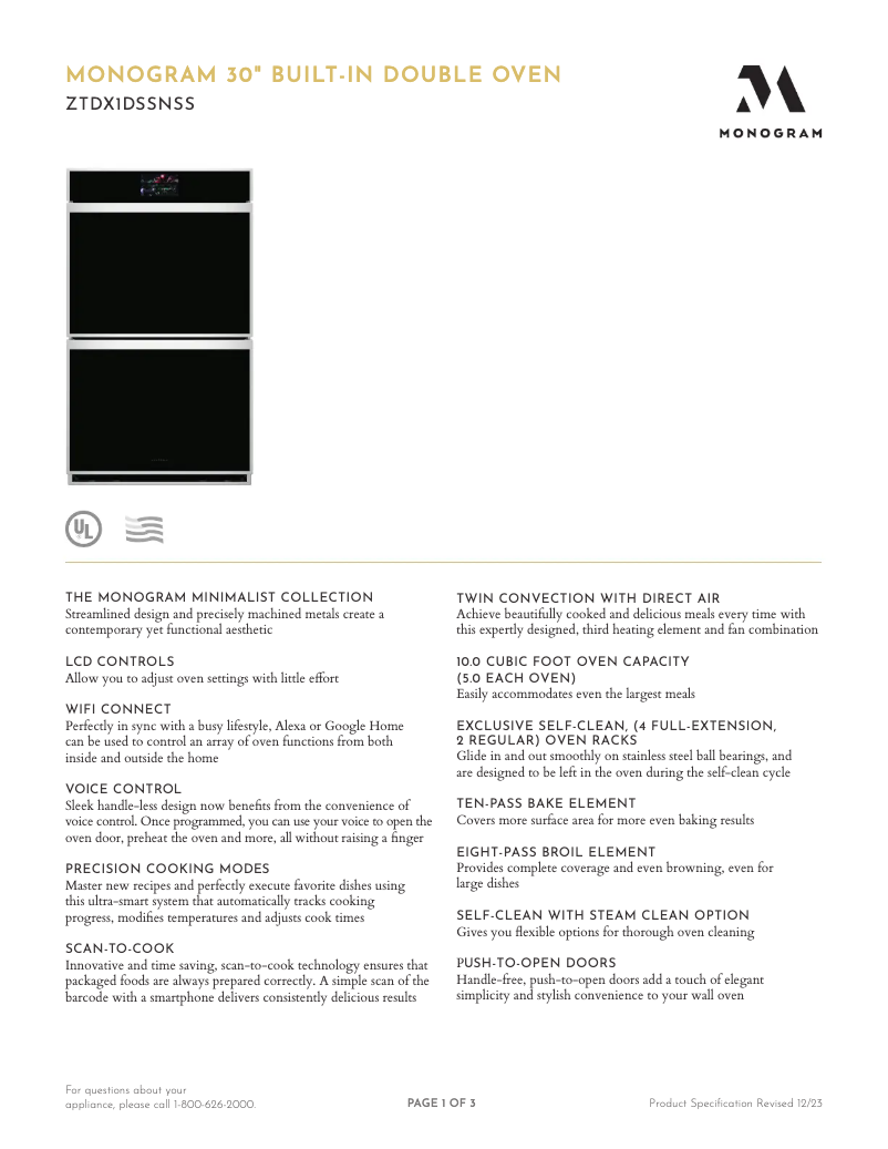 First page image of the manual for ZTDX1DSSNSS