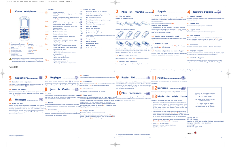 Page 1 de la notice Manuel utilisateur Alcatel One Touch 105