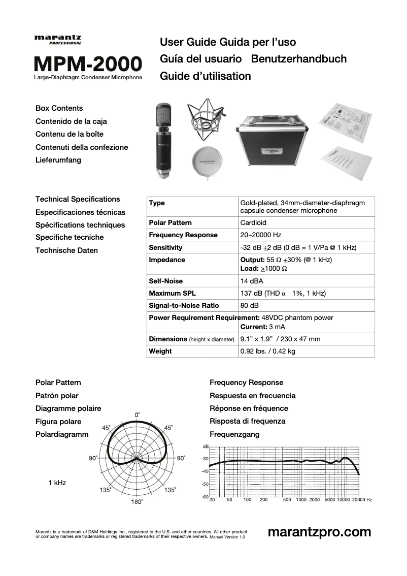 First page image of the manual for MPM-2000