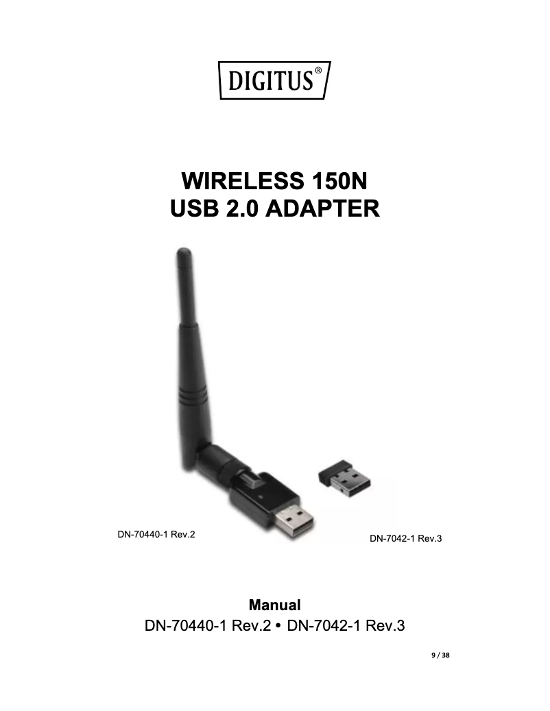Page 1 of the manual User Manual Digitus DN-7042-1