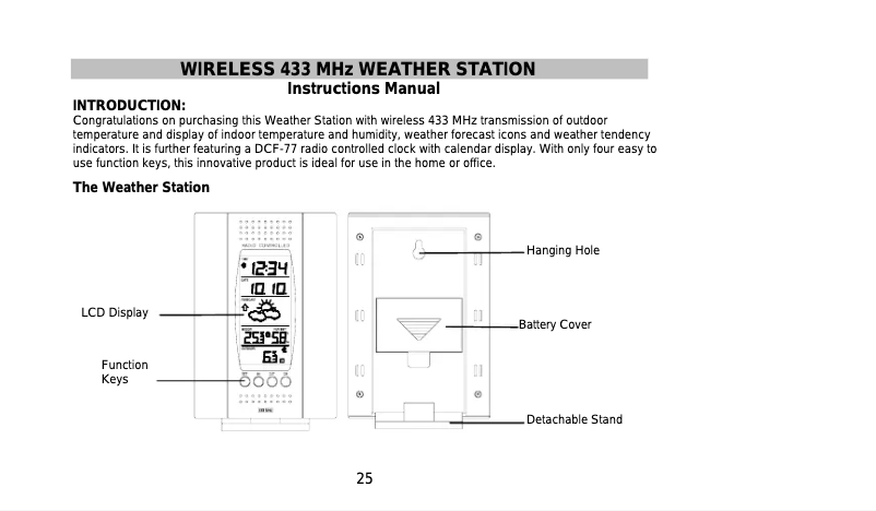 First page image of the manual for WS 7014 IT