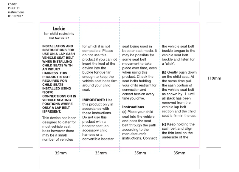 Image de la première page du manuel de l'appareil Lockie