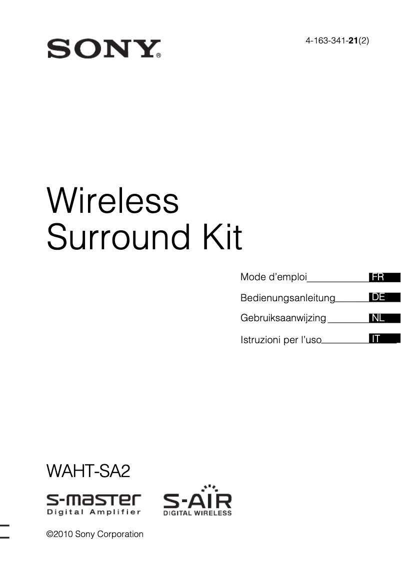 First page image of the manual for WAHT-SA2
