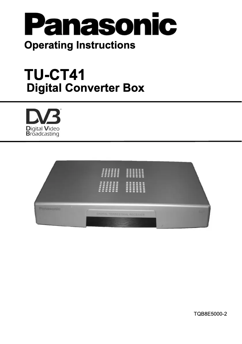 First page image of the manual for TU-CT41