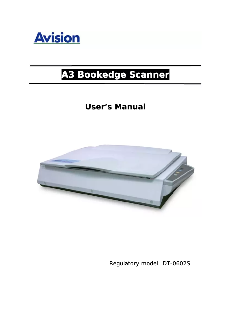 Page 1 of the manual User Manual Avision FB6080E