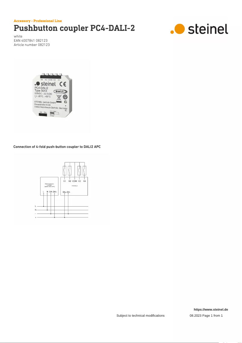Page 1 of the manual Wiring Diagram Steinel PC4