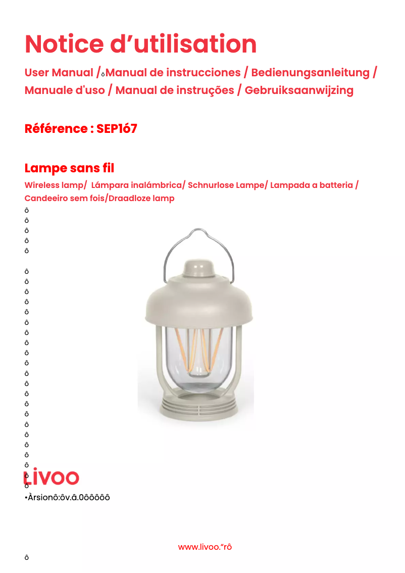 Page 1 of the manual User Manual Livoo SEP147