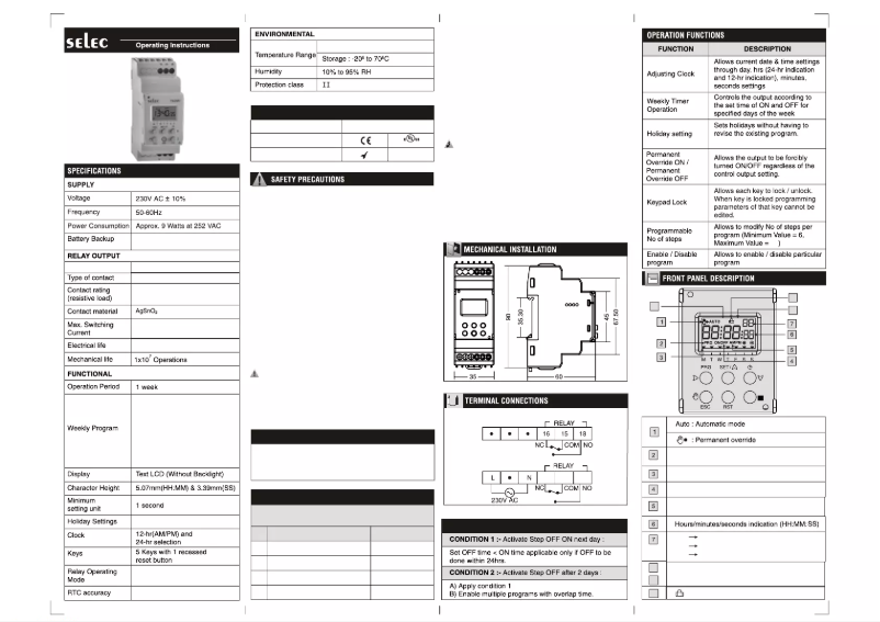 First page image of the manual for TS2M1-2-16A