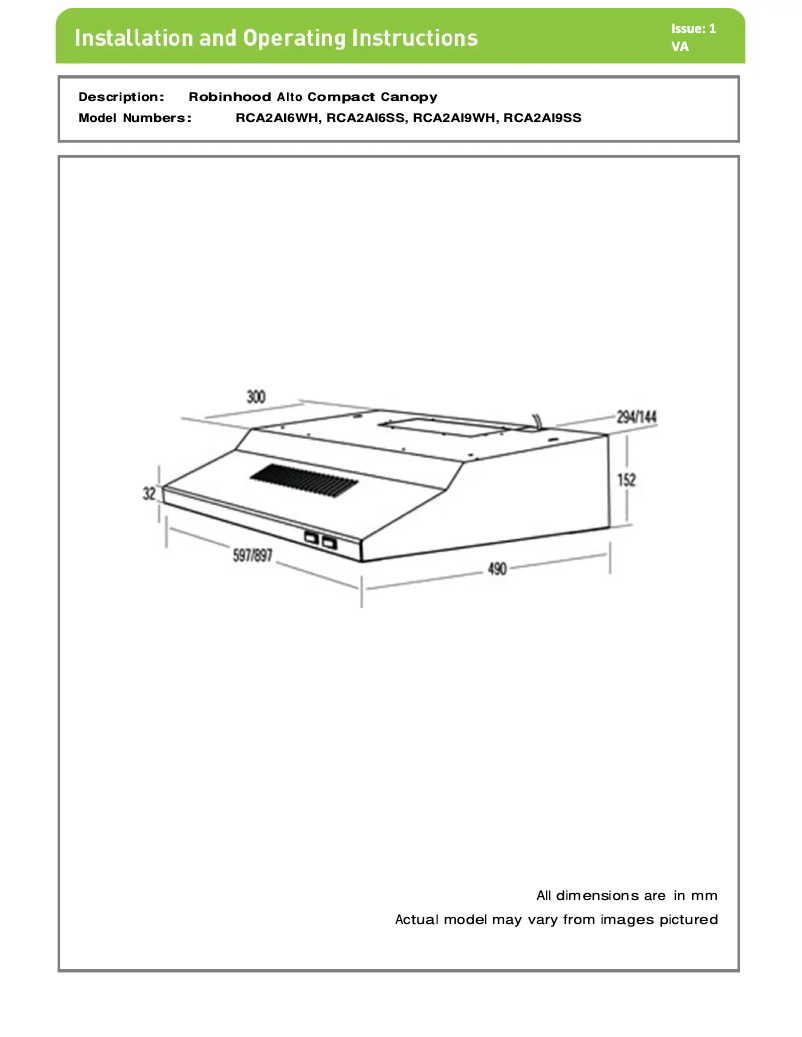 First page image of the manual for RCA 600