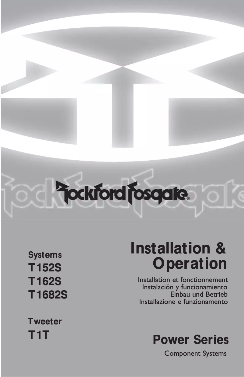 Page 1 de la notice Manuel utilisateur Rockford Fosgate T152S