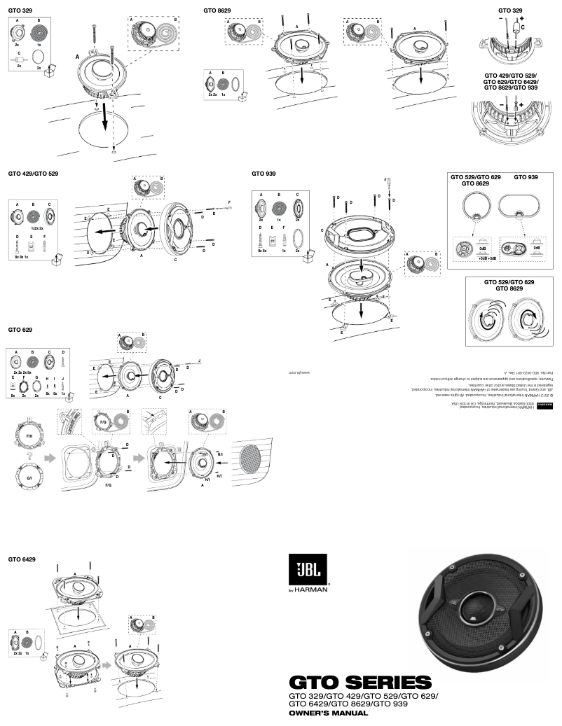 First page image of the manual for GTO629