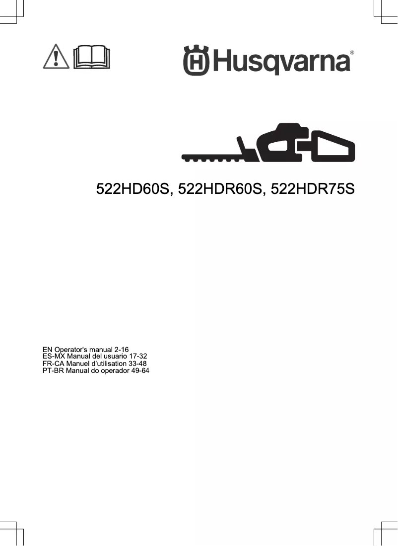 Page 1 of the manual User Manual Husqvarna 522HD60S