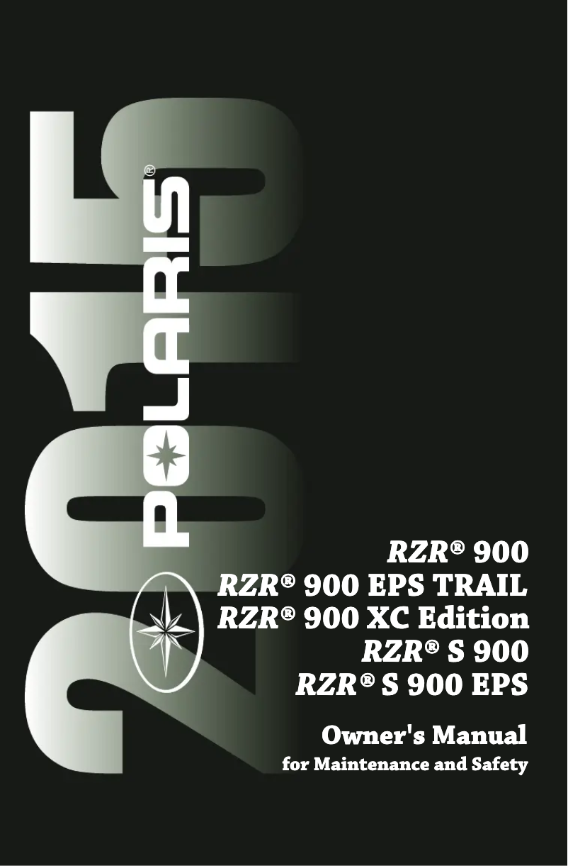 Page 1 of the manual User Manual Polaris RZR 900 (2015)