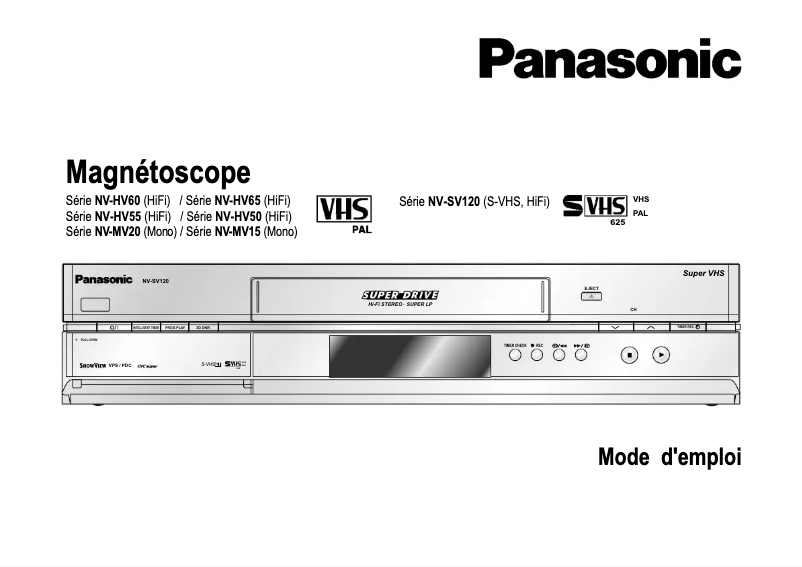 Page 1 of the manual User Manual Panasonic NV-HV55