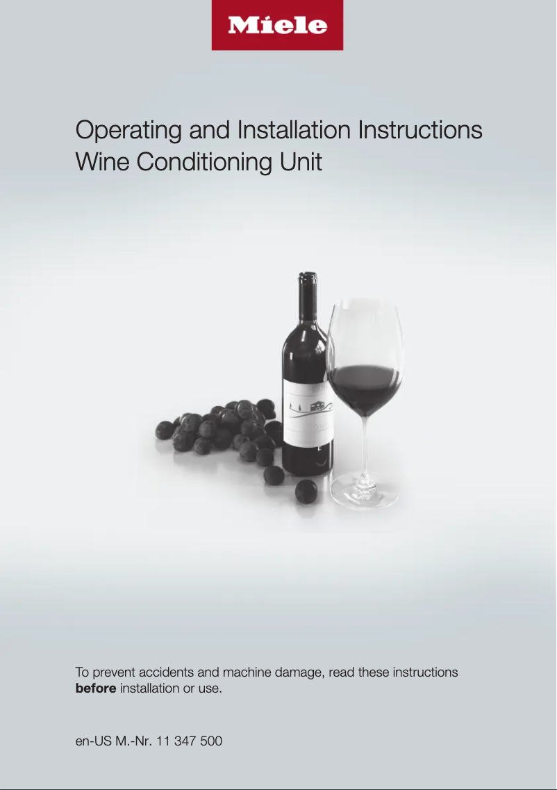Page 1 of the manual Installation Guide Miele KWT 6722 IS