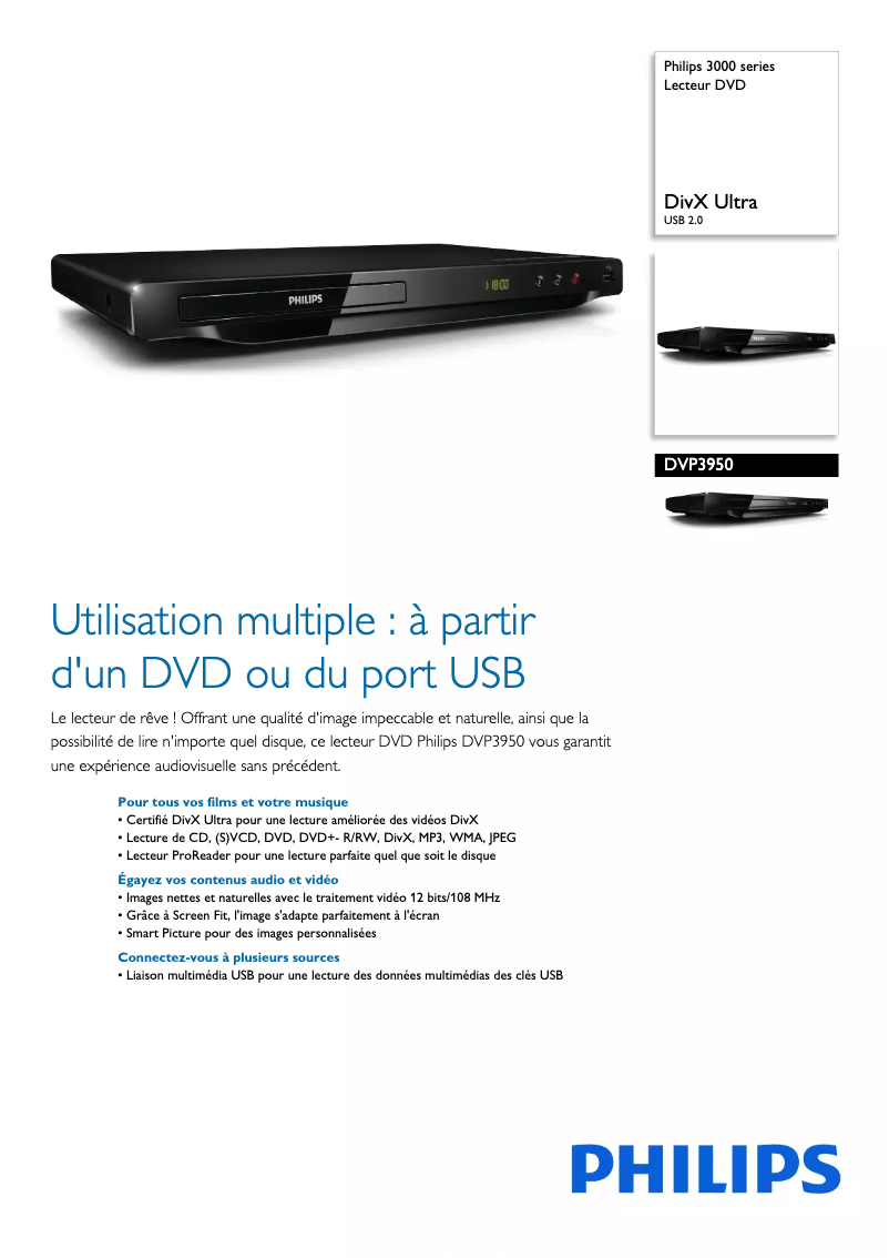 First page image of the manual for DVP3950