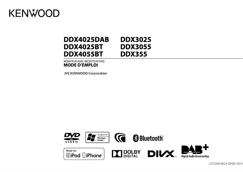 First page image of the manual for DDX3055