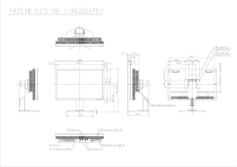 Page 1 of the manual Technical Drawing NEC MD301C4