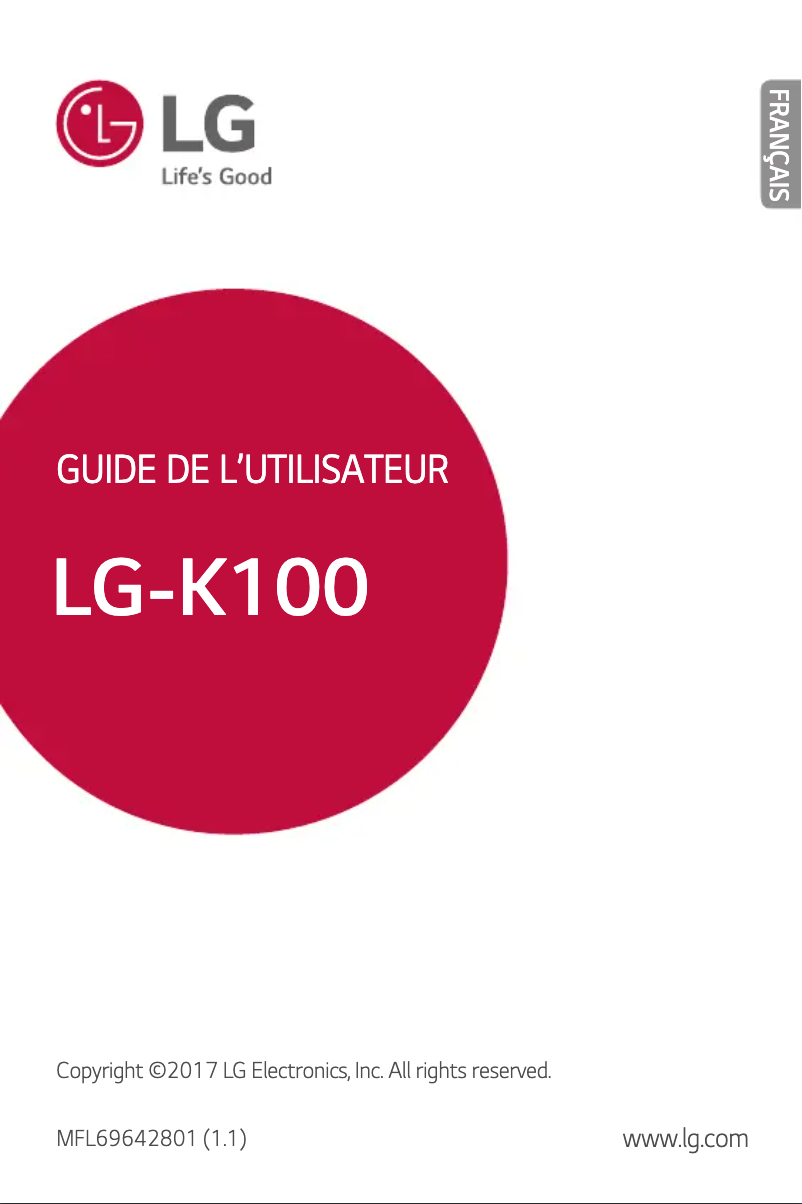 First page image of the manual for LG-K100
