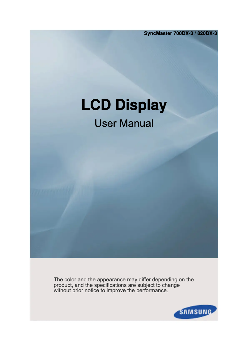 First page image of the manual for 700DX-3
