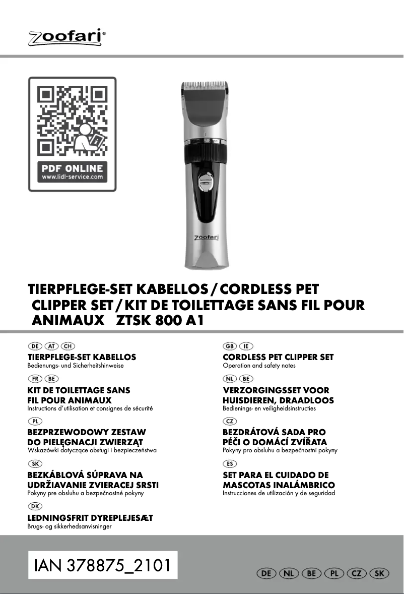 First page image of the manual for IAN 378875