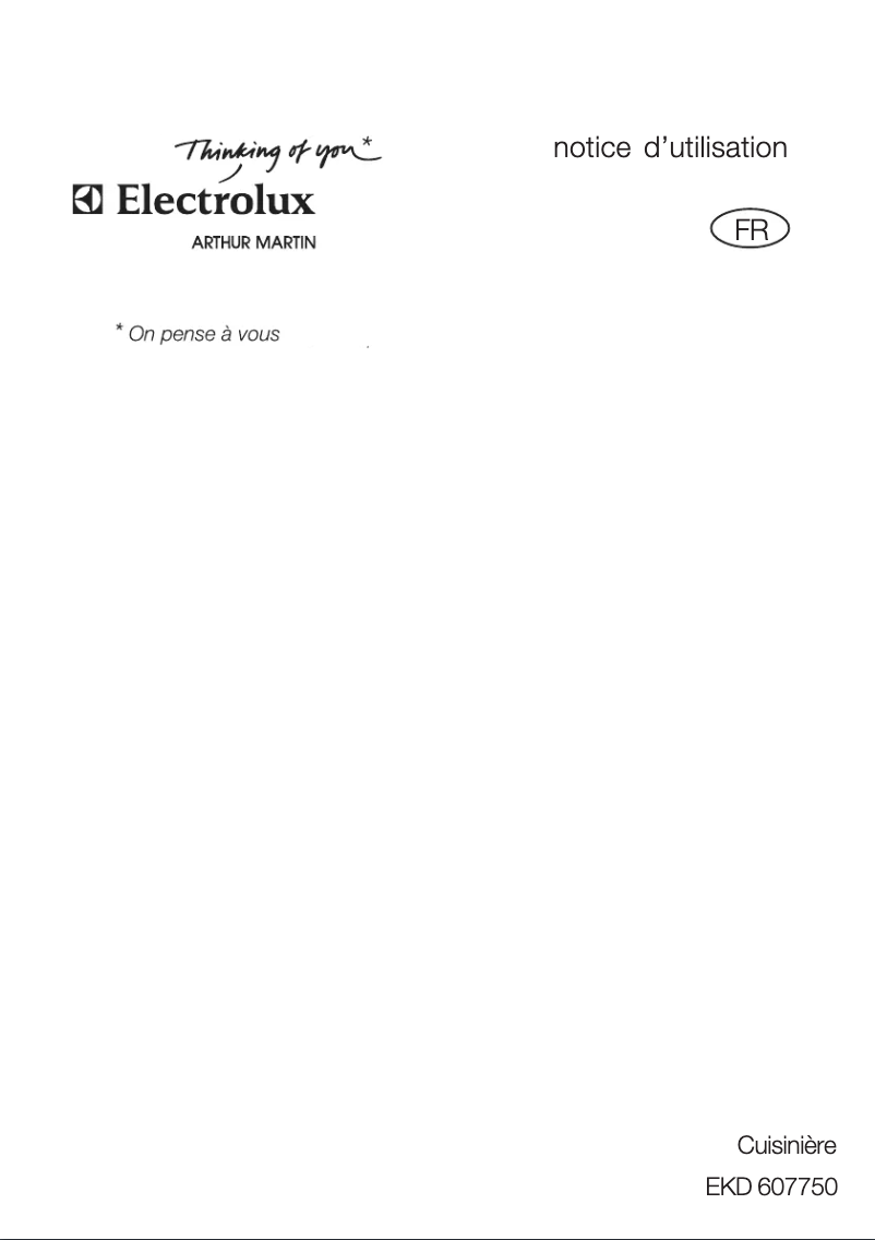 First page image of the manual for EKD607750X