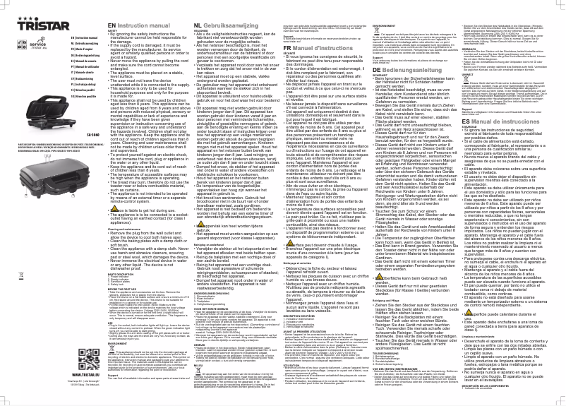 Page 1 of the manual User Manual TriStar SA-3060