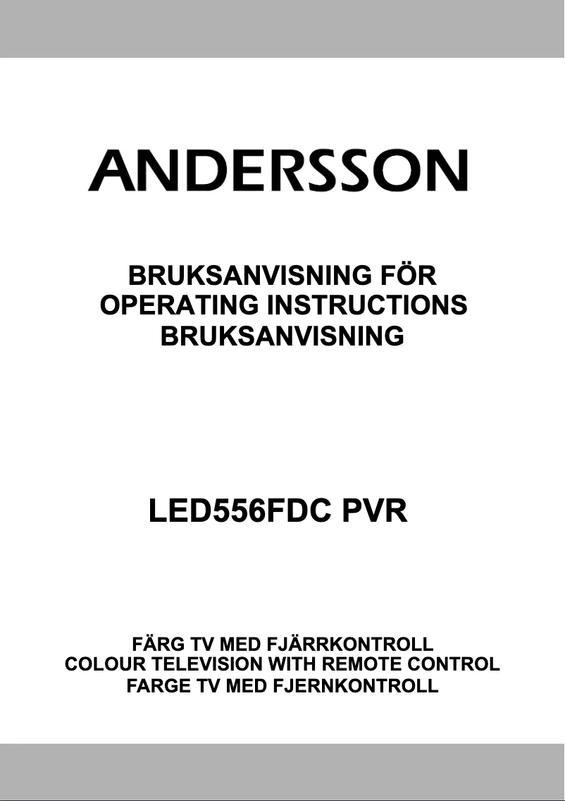 Page 1 of the manual User Manual Andersson LED556FDC PVR