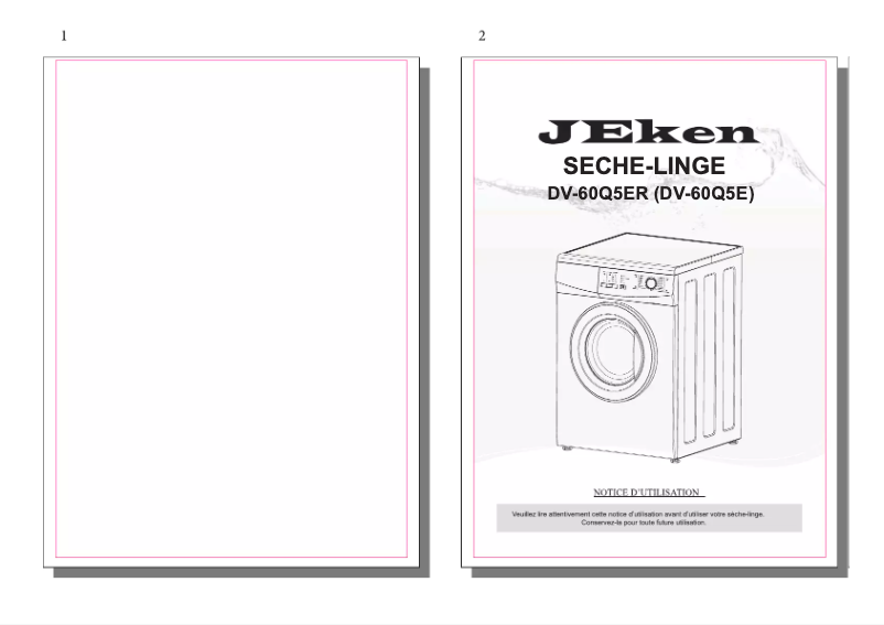Page 1 of the manual User Manual Jeken DV-60Q5ER