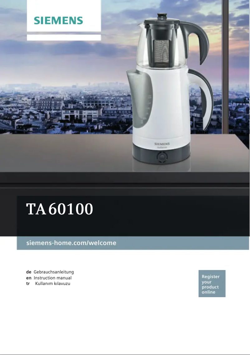 Page 1 of the manual User Manual Siemens TA60100