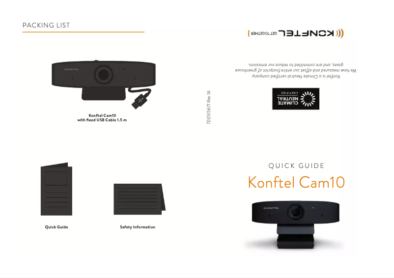 Page 1 of the manual User Manual Konftel Cam10