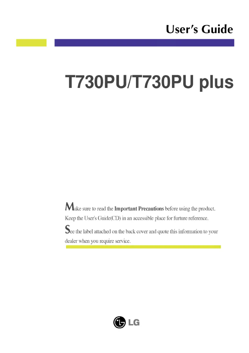 First page image of the manual for T730PUP