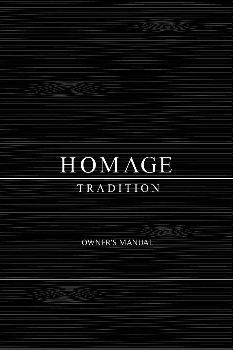 First page image of the manual for Homage Tradition