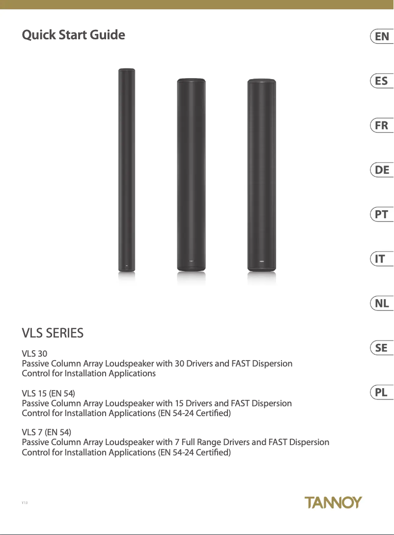 First page image of the manual for VLS 15